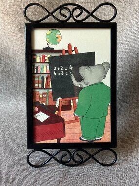 **Your Choice ** Framed Babar, Original 1934 '36 or'38 Ephemera Jean De Brunhoff